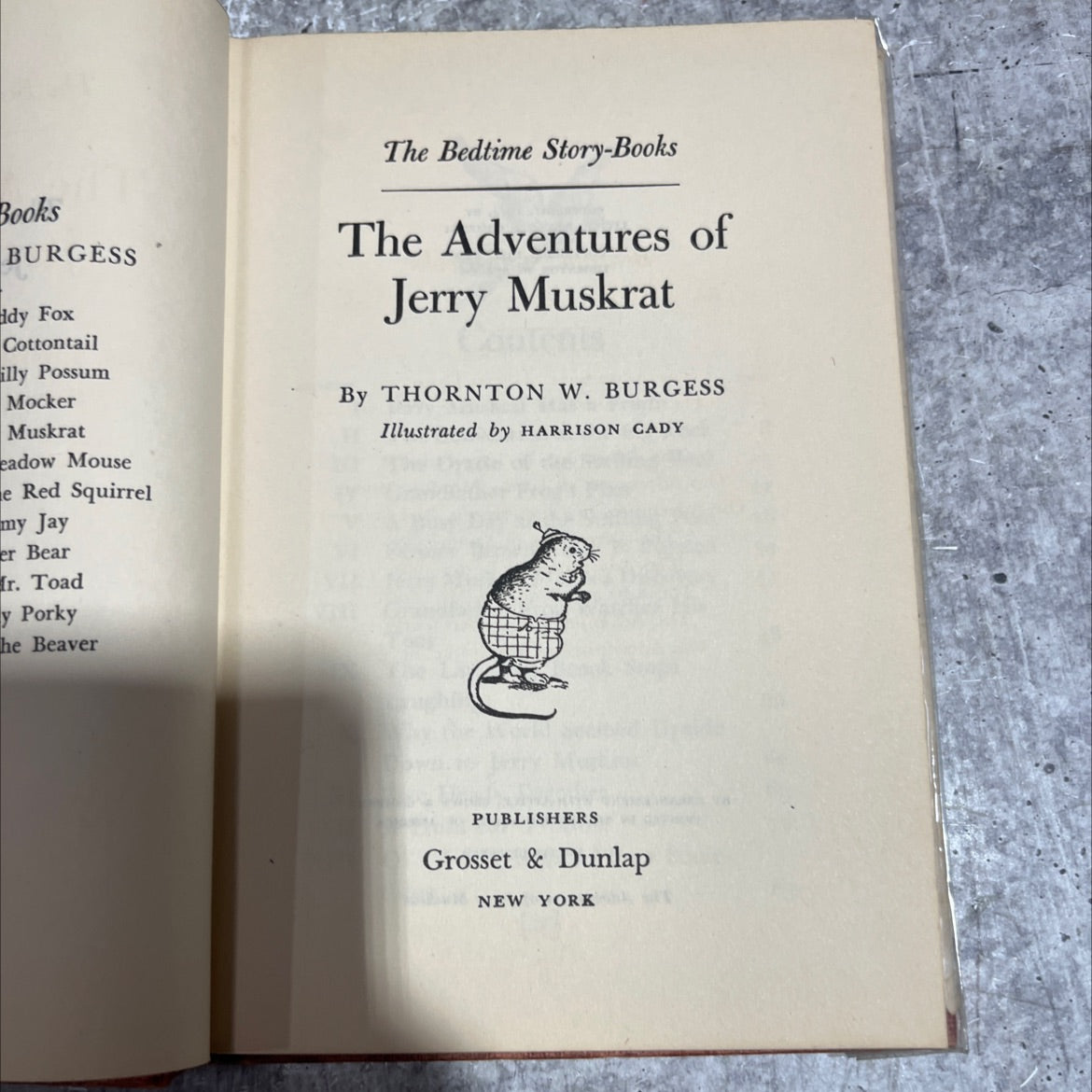 the adventures of jerry muskrat book, by thornton w. burgess, 1942 Hardcover image 2