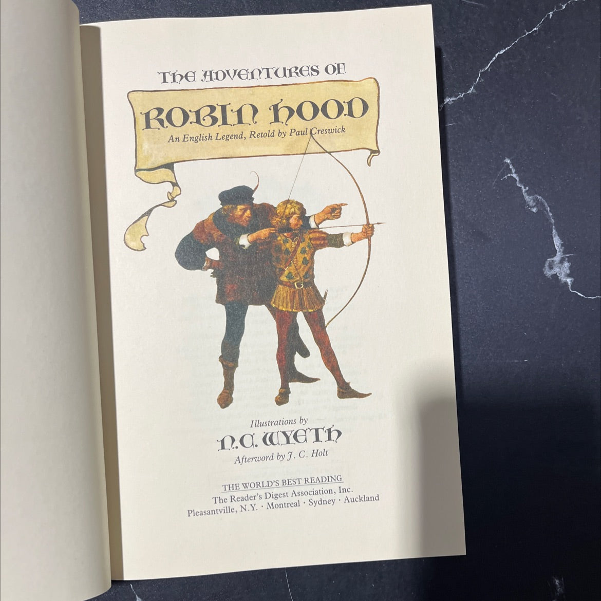 the adventures of robin hood book, by Paul Creswick, 1991 Leather image 2