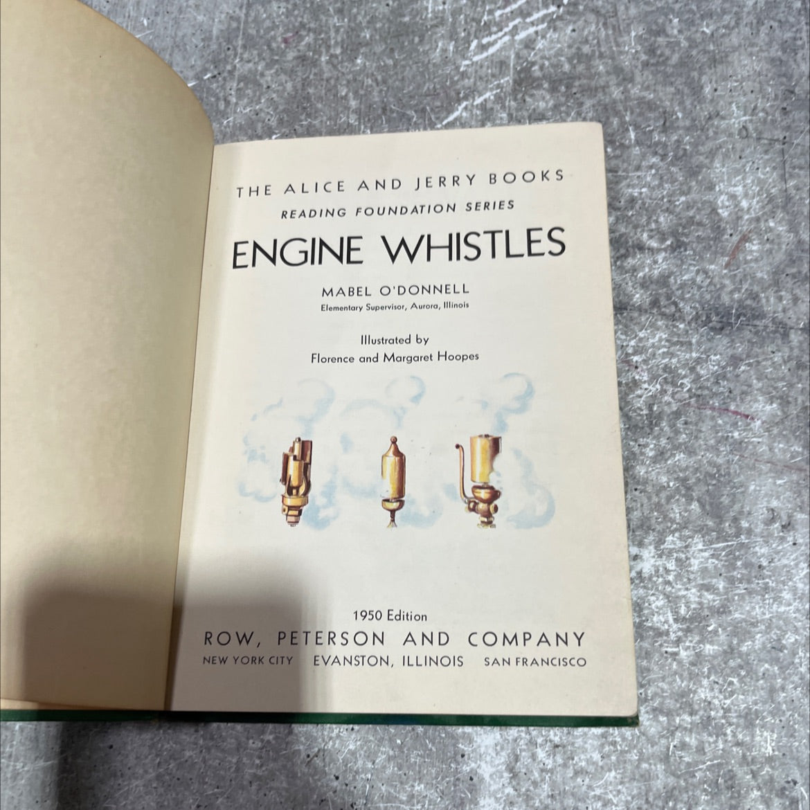 the alice and jerry books reading foundation series engine whistles book, by mabel o'donnell, 1950 Hardcover image 2
