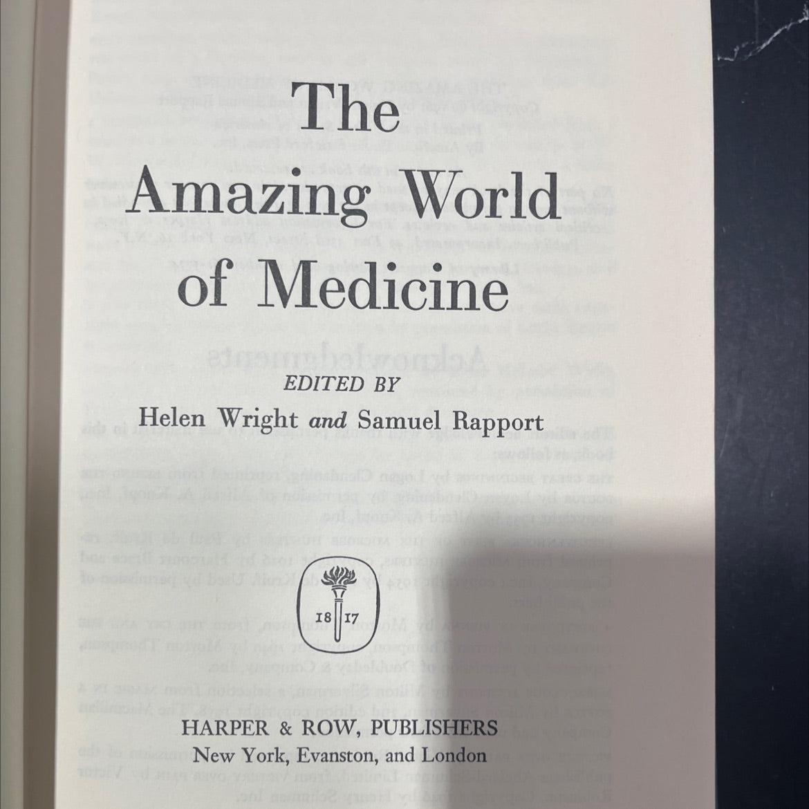 the amazing world of medicine book, by Helen Wright and Samuel Rapport, 1961 Hardcover image 2
