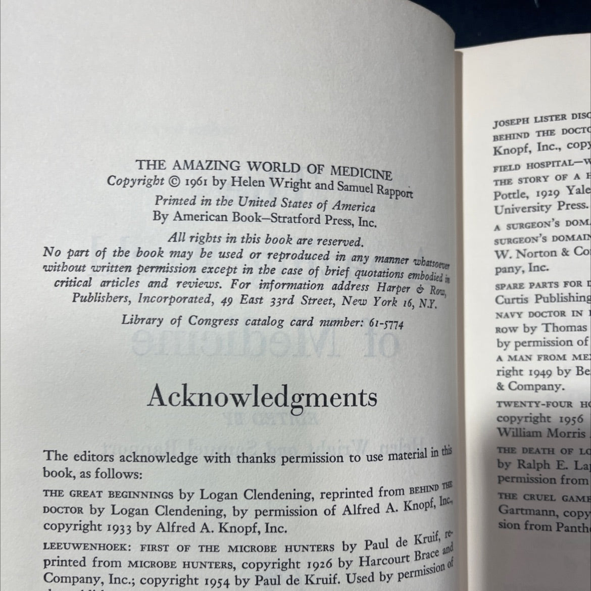 the amazing world of medicine book, by Helen Wright and Samuel Rapport, 1961 Hardcover image 3