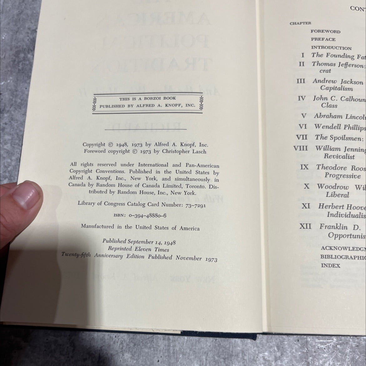 the american political tradition and the men who made it book, by richard hofstadter, 1973 Hardcover image 3