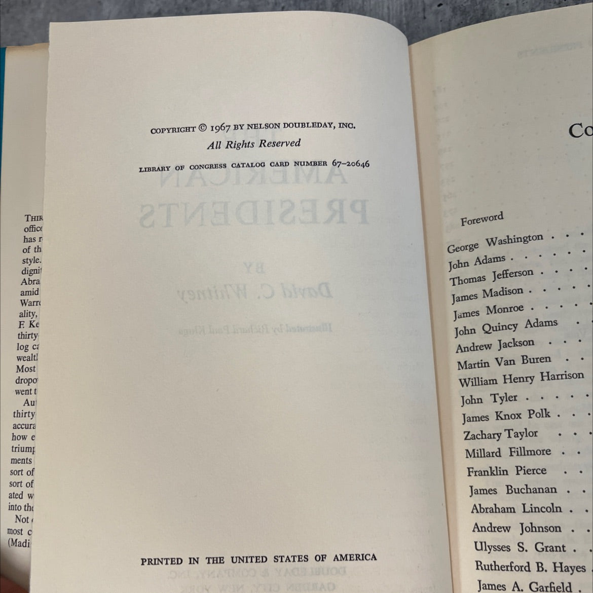 the american presidents book, by David C. Whitney, 1967 Hardcover, Vintage image 3