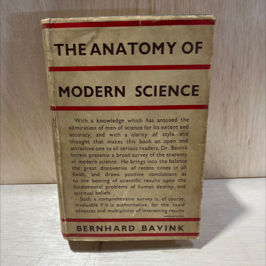 the anatomy of modern science an introduction to the scientific philosophy of to-day book, by bernhard bavink, 1932 image 1