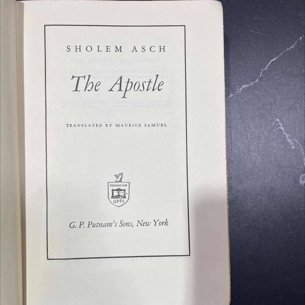 the apostle book, by sholem asch, 1943 Hardcover, Vintage image 2