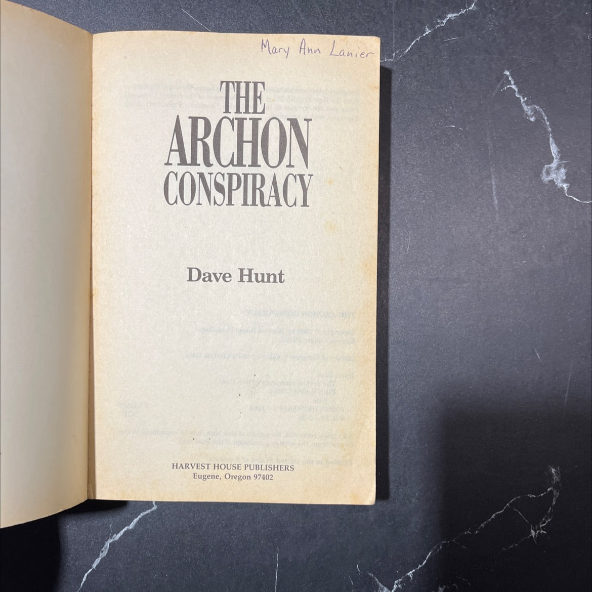 the archon conspiracy book, by Dave Hunt, 1989 Paperback image 2