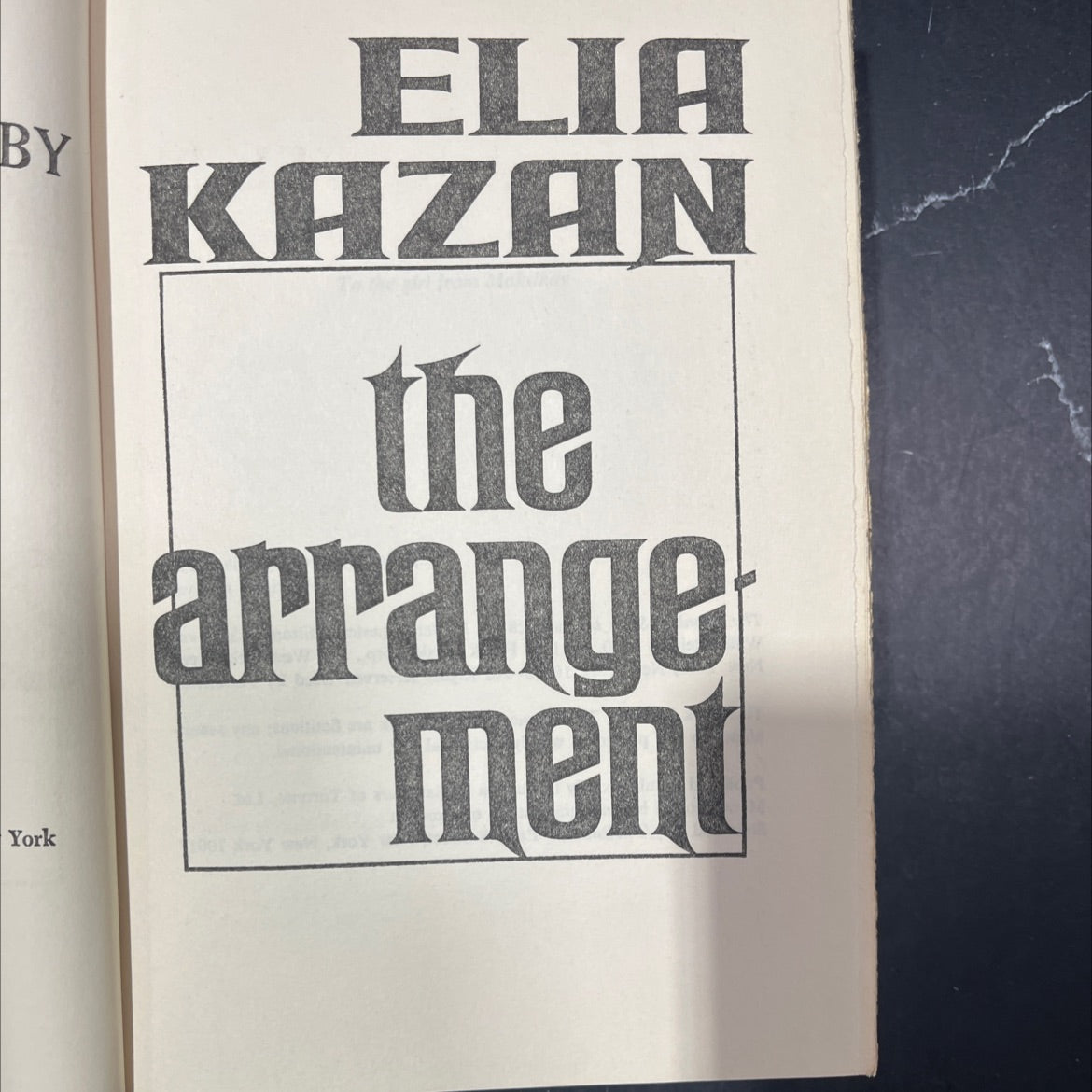 the arrangement book, by elia kazan, 1967 Hardcover image 2