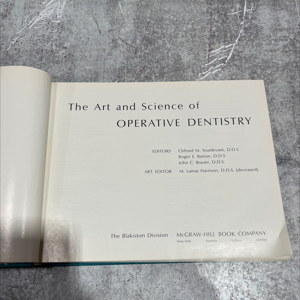 the art and science of operative dentistry book, by Clifford M. Sturdevant, Roger E. Barton, John C. Brauer, M. Lamar image 2