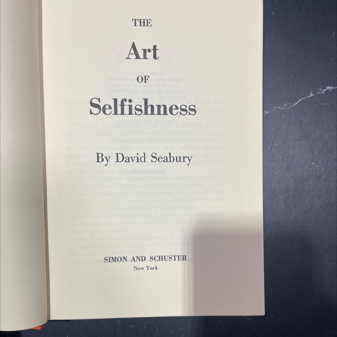 the art of selfishness book, by david seabury, 1964 Hardcover image 2