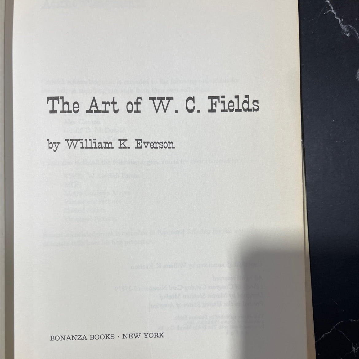 the art of w. c. fields book, by william k. everson, 1967 Hardcover image 2