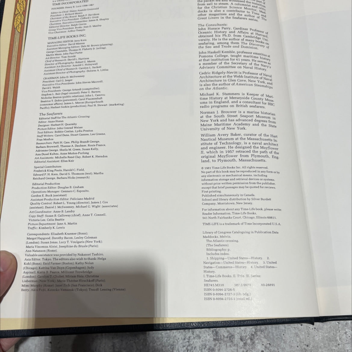 the atlantic crossing book, by melvin maddocks, 1981 Hardcover image 3