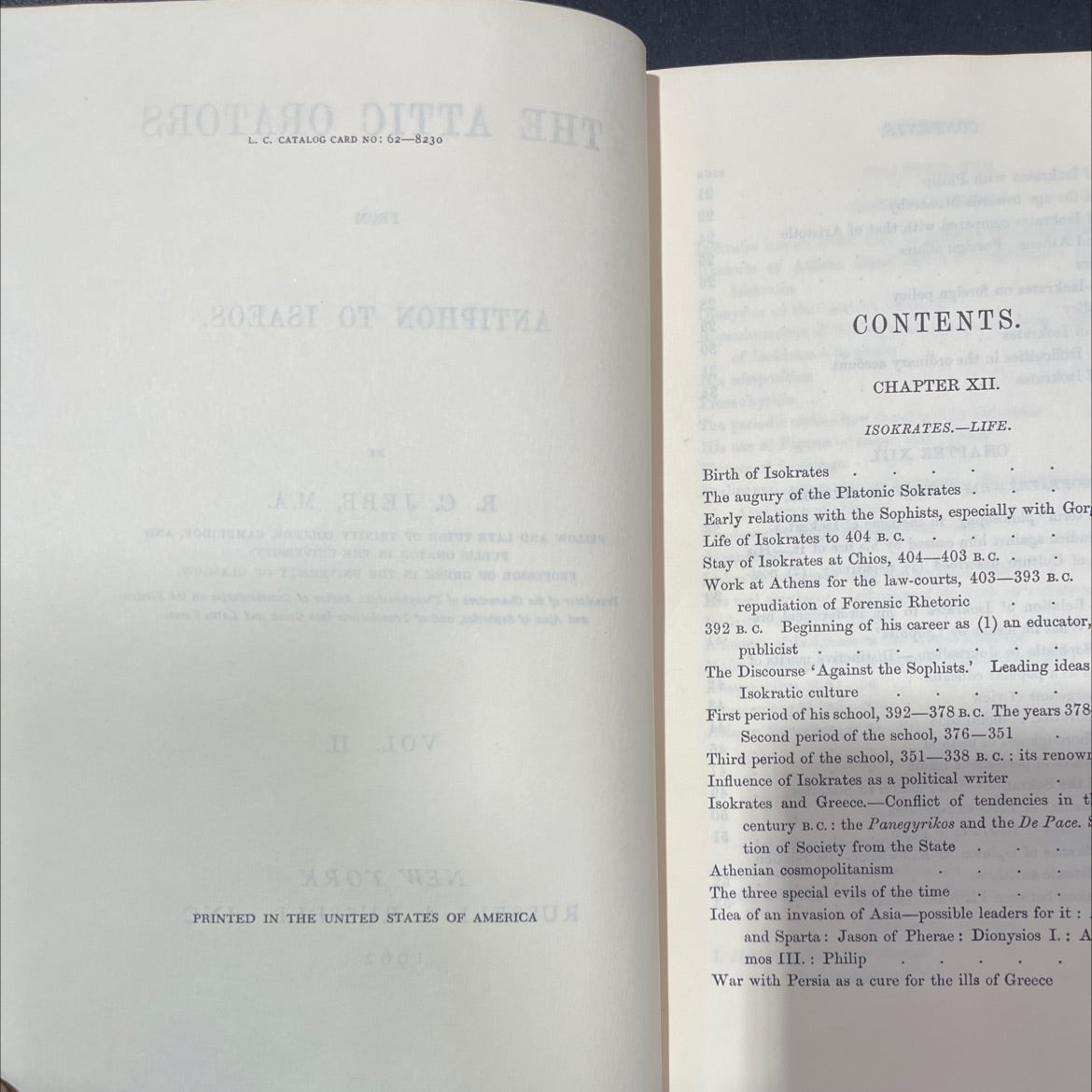 the attic orators from antiphon to isaeos vol. ii book, by r. c. jebb, 1962 Hardcover image 3