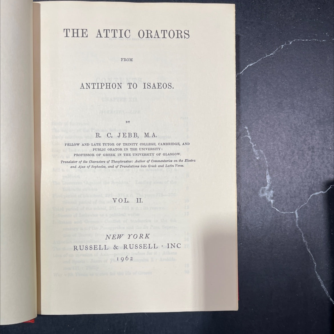 the attic orators from antiphon to isaeos vol. ii book, by r. c. jebb, 1962 Hardcover image 2