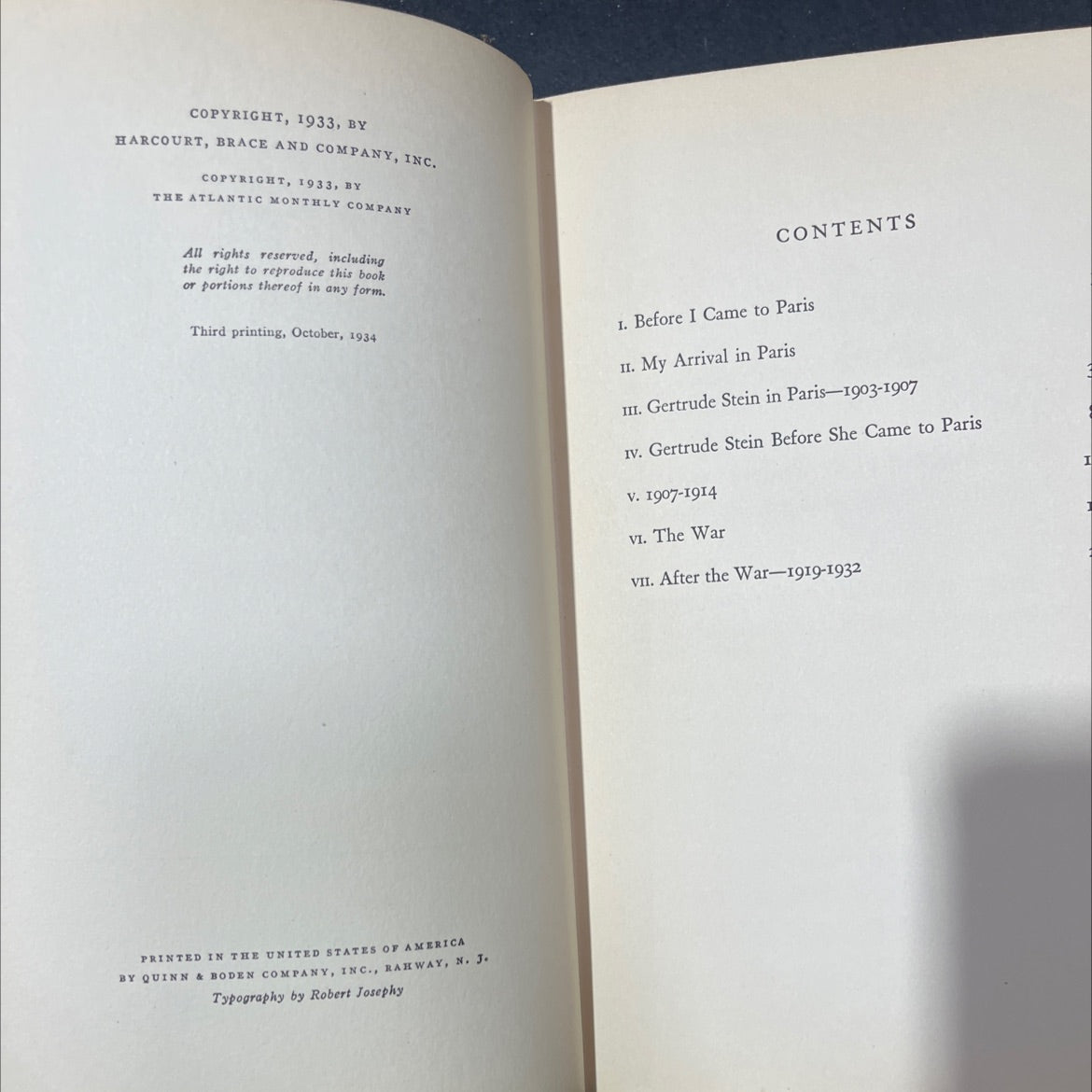 the autobiography of alice b. toklas illustrated book, by gertrude stein, 1934 Hardcover, First Edition, Rare, Antique image 3