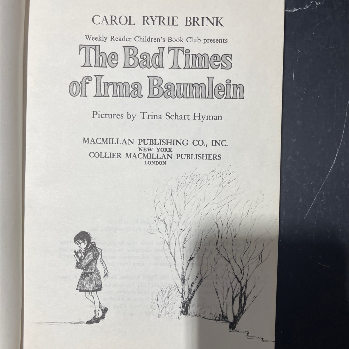 the bad times of irma baumlein book, by carol ryrie brink, 1972 Hardcover image 2