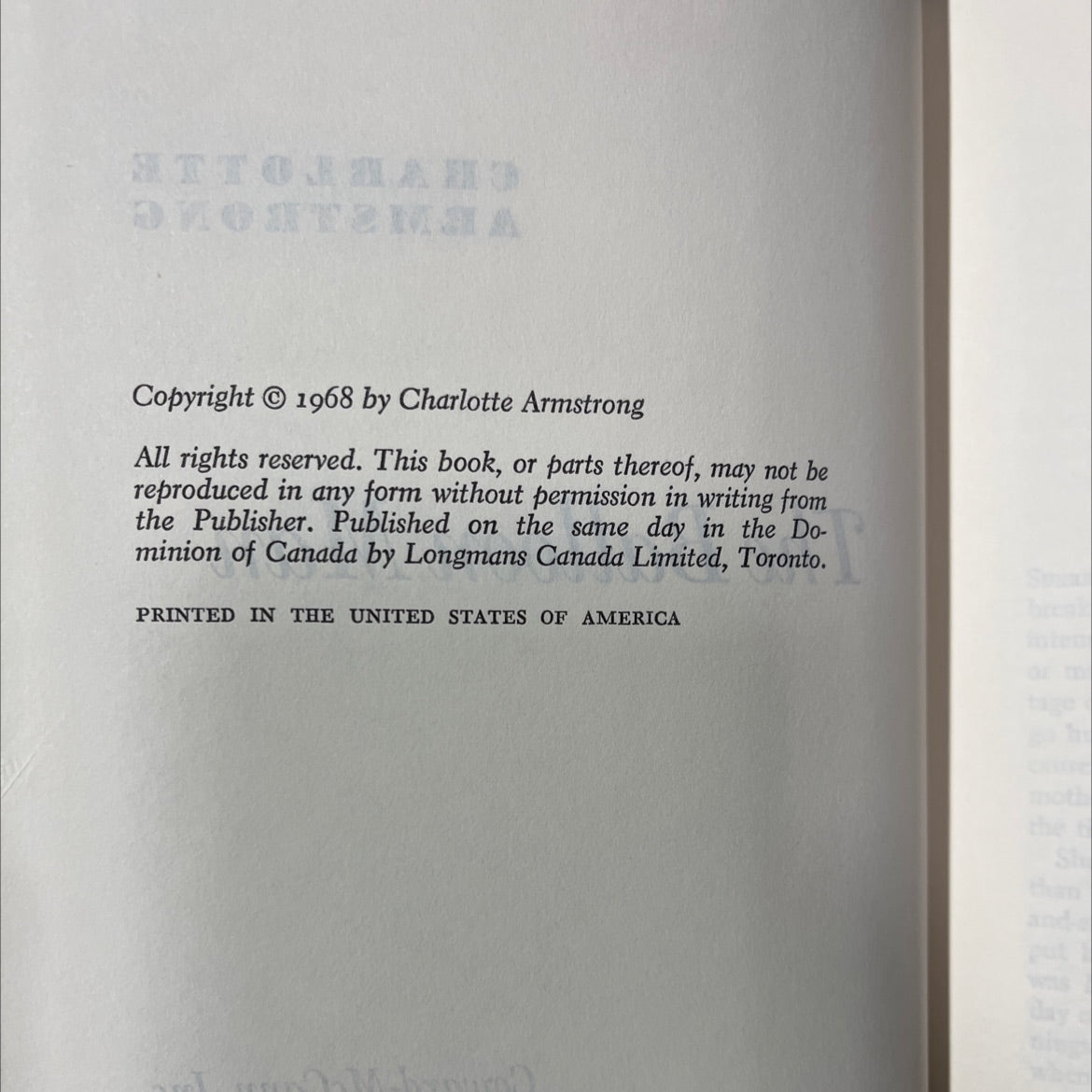 the balloon man book, by charlotte armstrong, 1968 Hardcover image 3