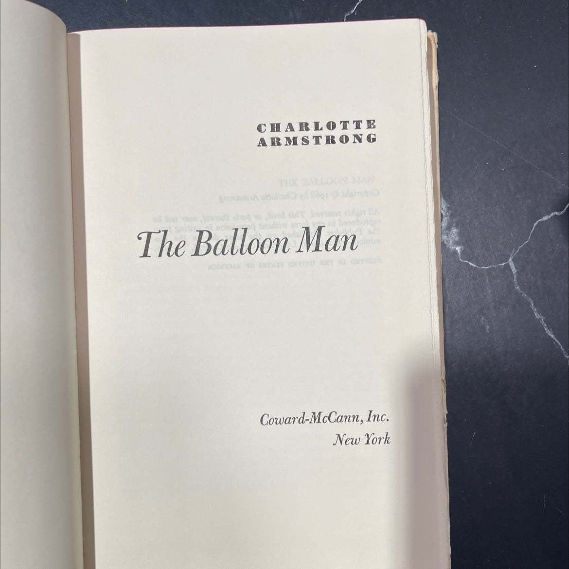 the balloon man book, by charlotte armstrong, 1968 Hardcover image 2