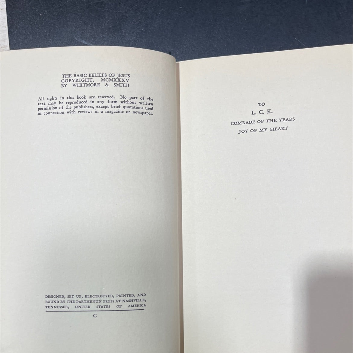 the basic beliefs of jesus book, by paul b. kern, 1935 Hardcover image 3