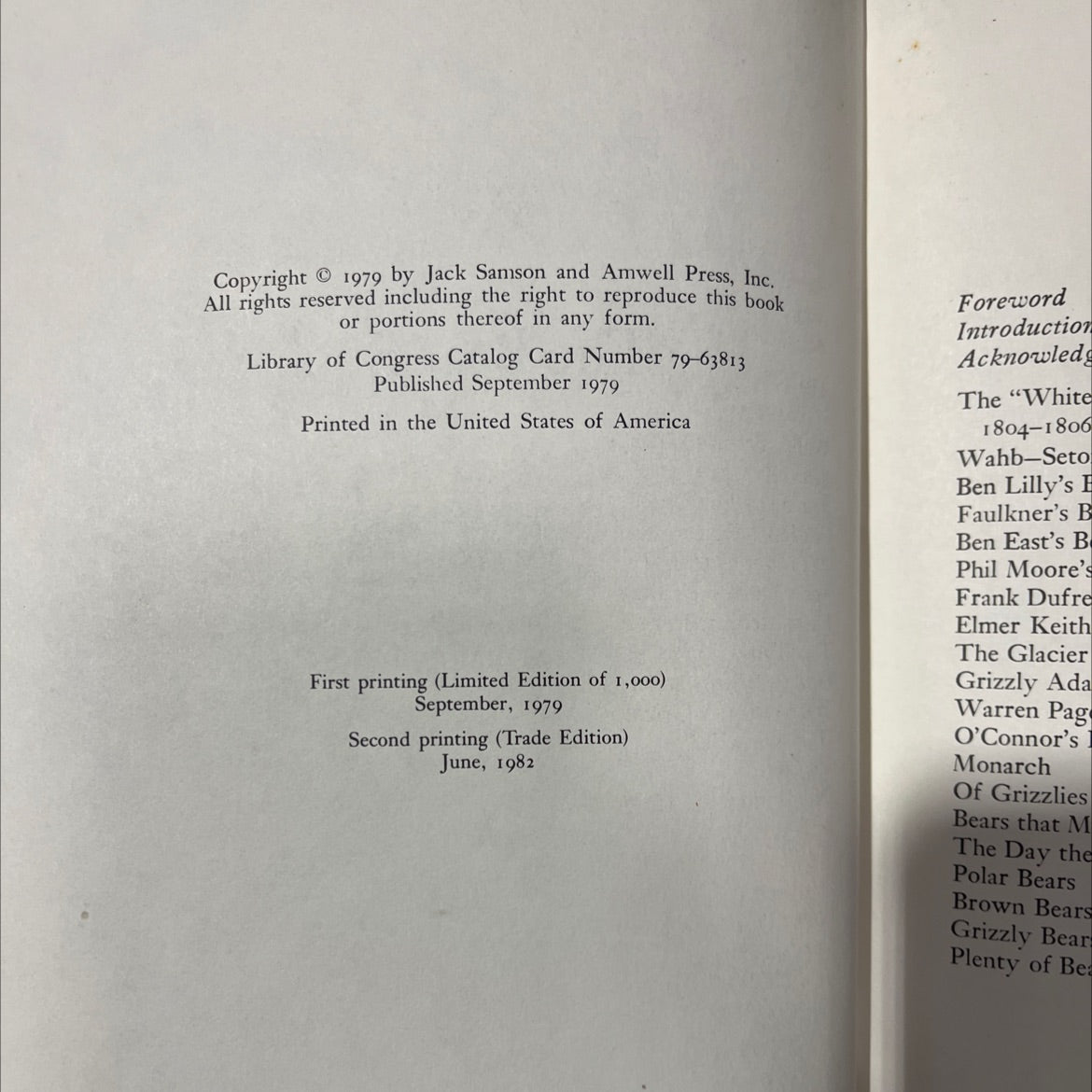 the bear book book, by jack samson, 1982 Hardcover image 3