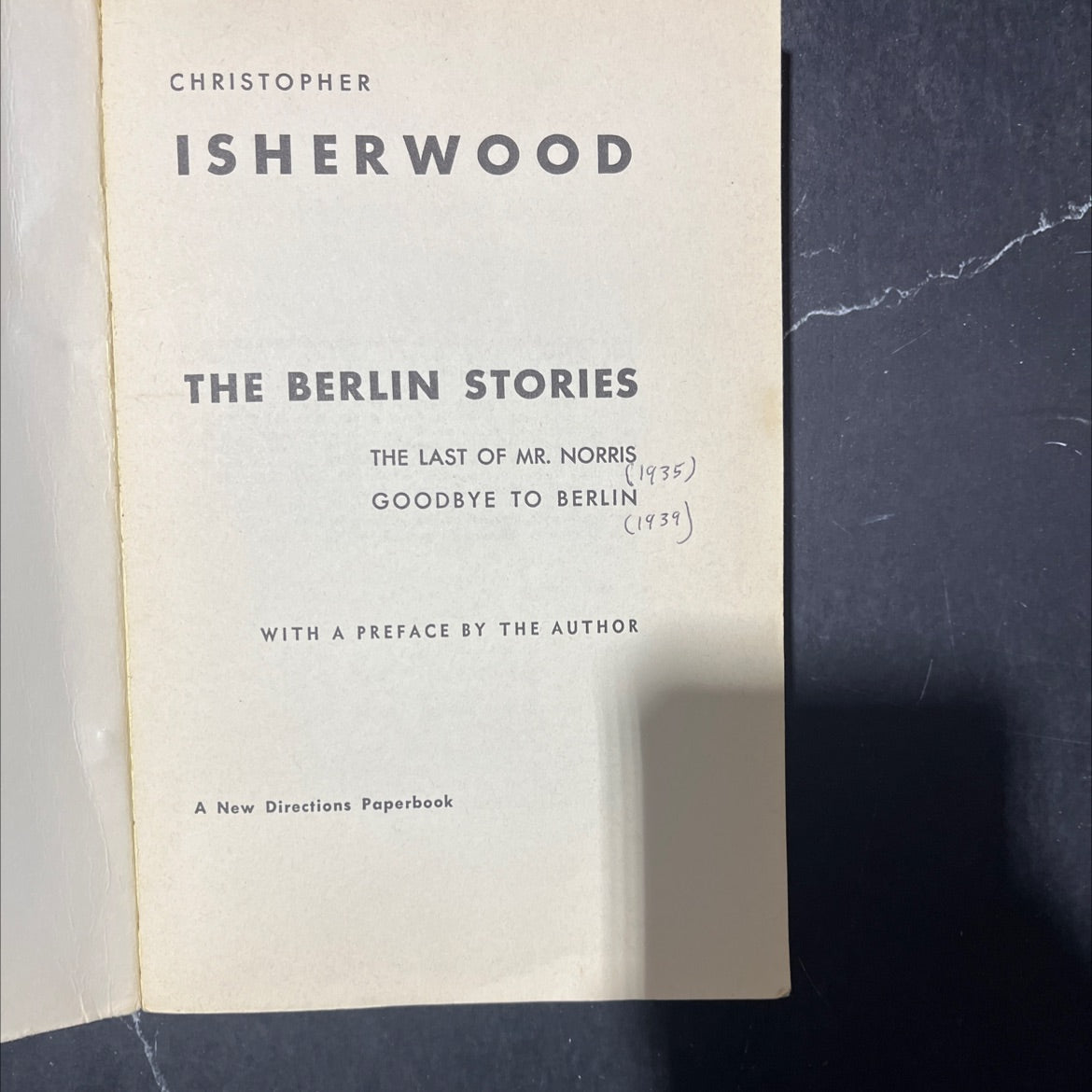 the berlin stories book, by christopher isherwood, 1939 Paperback image 2