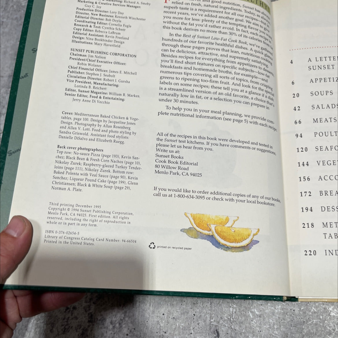 the best of sunset low-fat cook book book, by editors of sunset books, 1995 Hardcover image 3