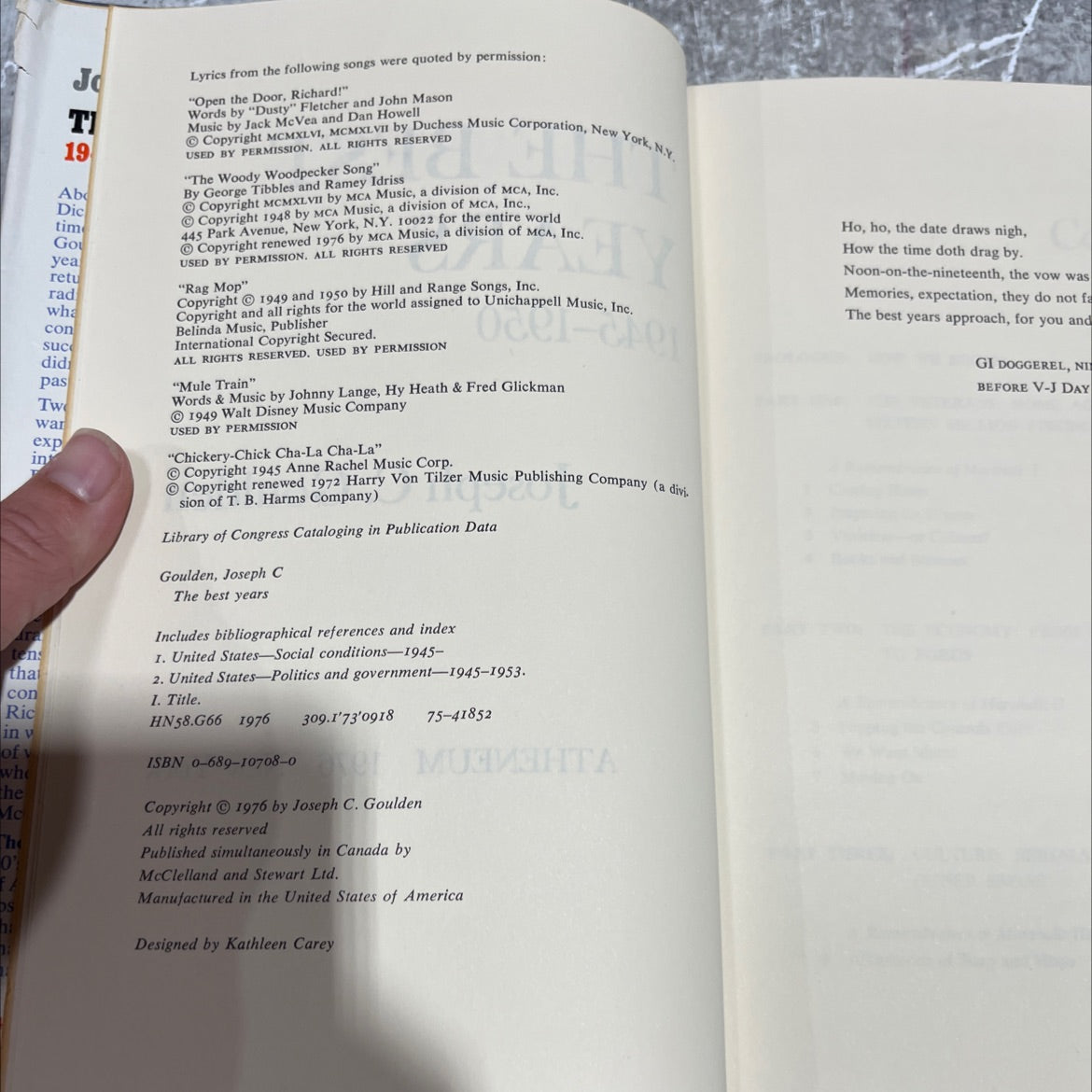 the best years book, by Joseph C. Goulden, 1976 Hardcover image 3
