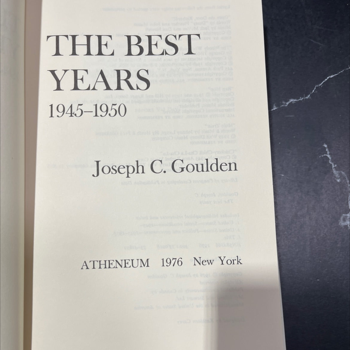 the best years book, by Joseph C. Goulden, 1976 Hardcover image 2