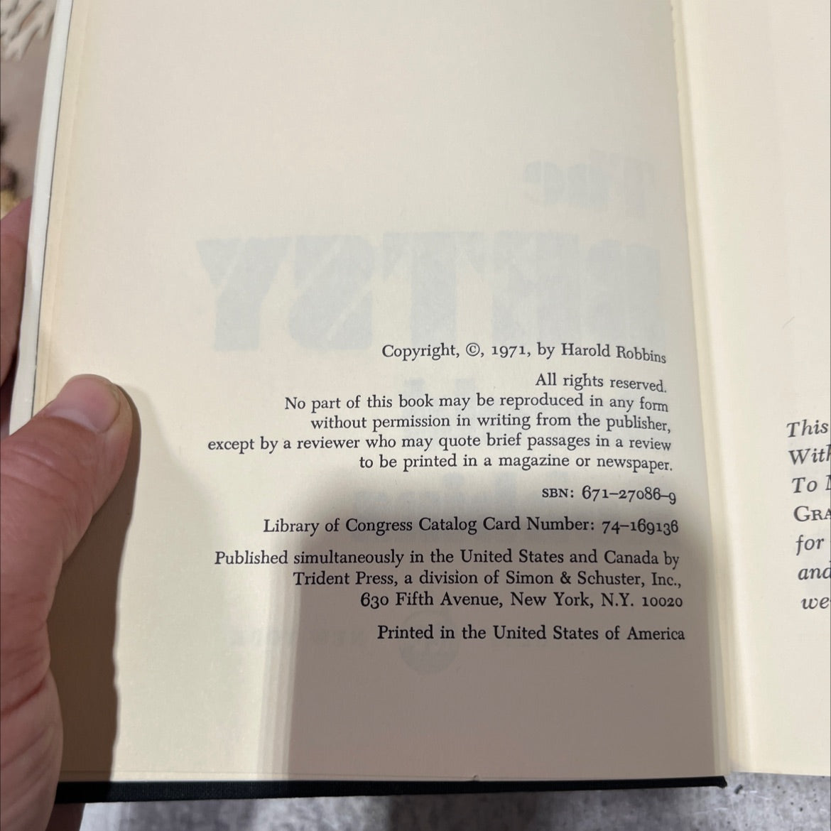 the betsy book, by harold robbins, 1971 Hardcover image 3