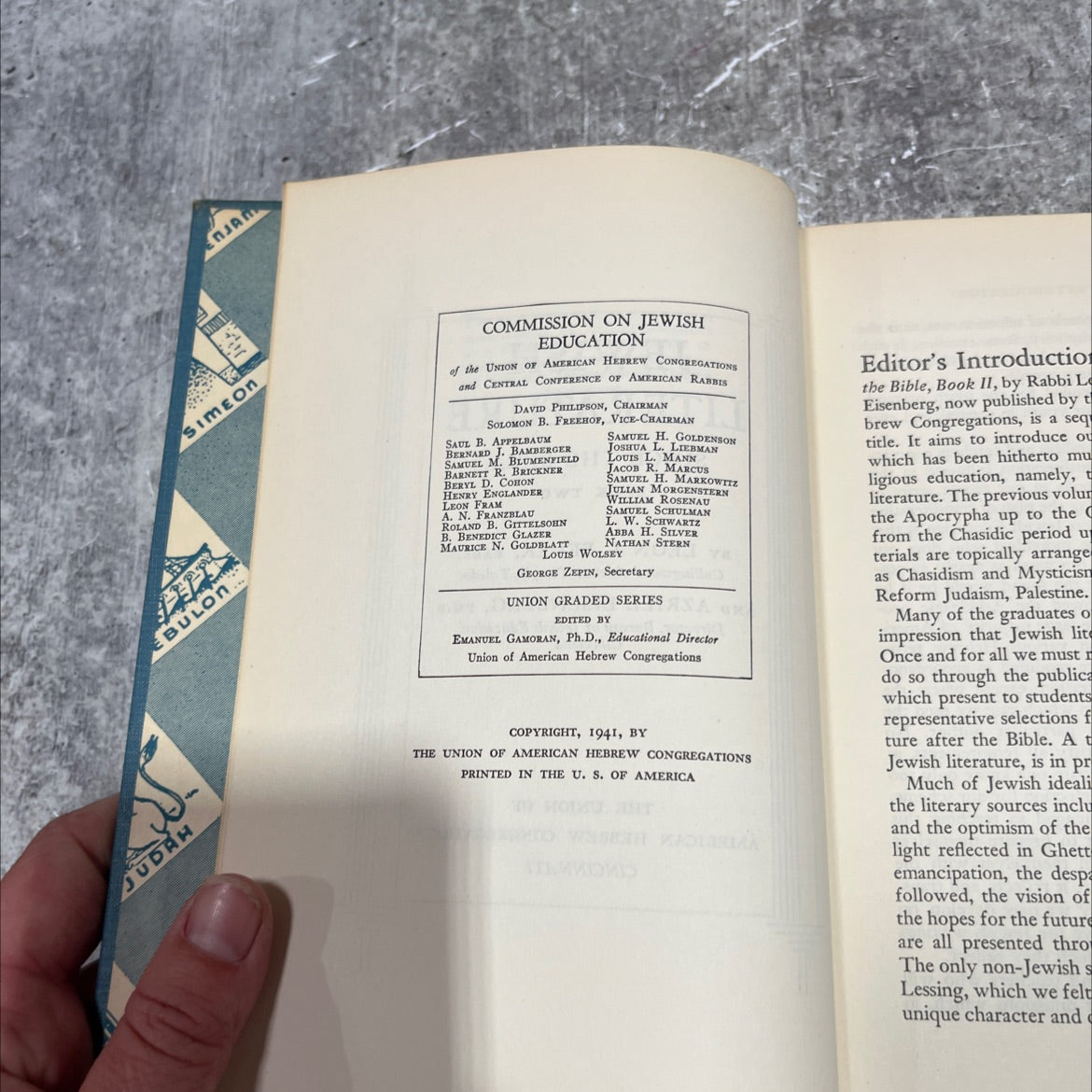 the bible, book two book, by leon i. feuer, rabbi and azriel eisenberg, ph.d., 1941 Hardcover image 3