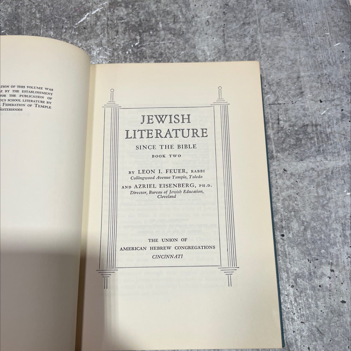 the bible, book two book, by leon i. feuer, rabbi and azriel eisenberg, ph.d., 1941 Hardcover image 2