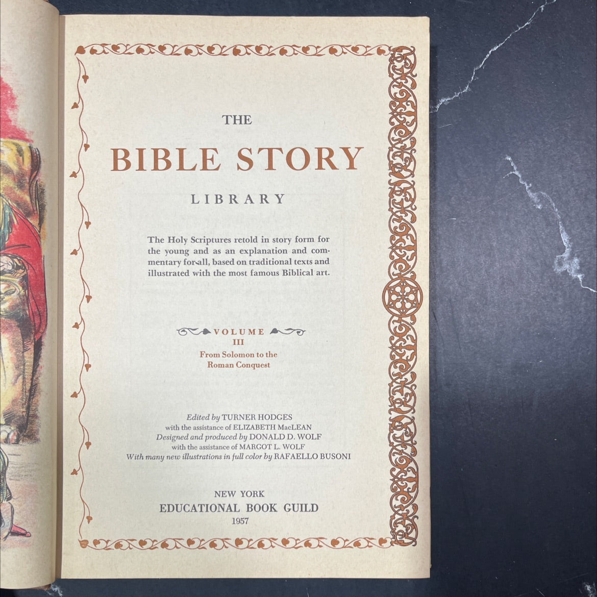 the bible story library volume iii from solomon to the roman conquest book, by turner hodges, 1957 Hardcover image 2