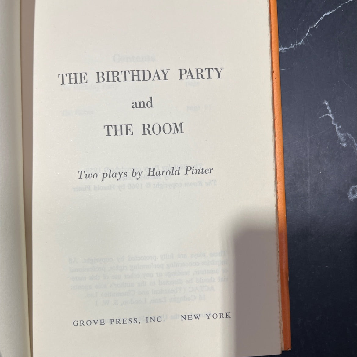 the birthday party and the room book, by harold pinter, 1960 Hardcover image 2