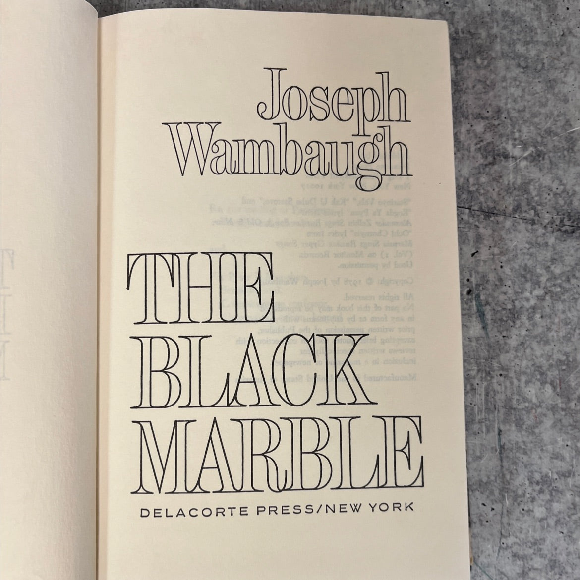 the black marble book, by Joseph Wambaugh, 1978 Hardcover, Vintage image 2