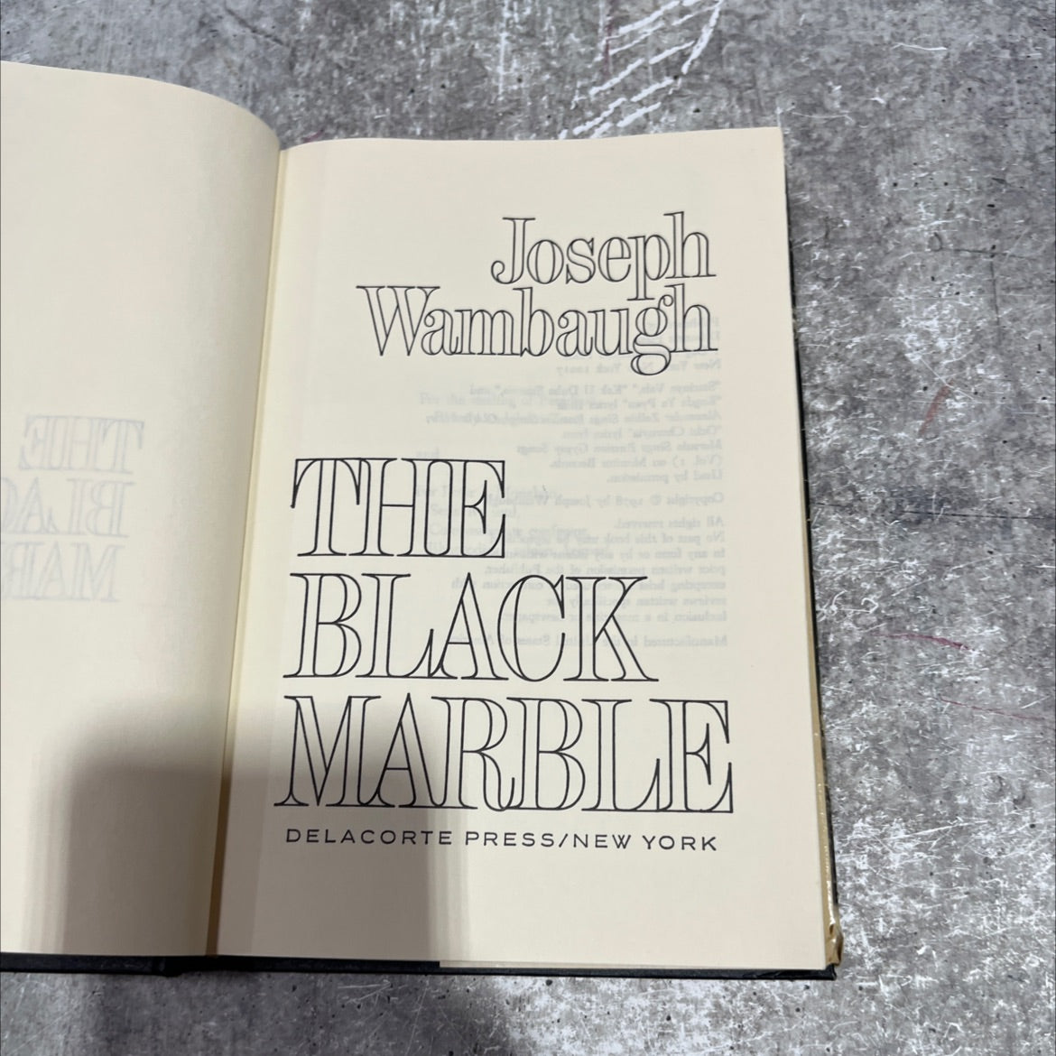 the black marble book, by joseph wambaugh, 1978 Hardcover image 2