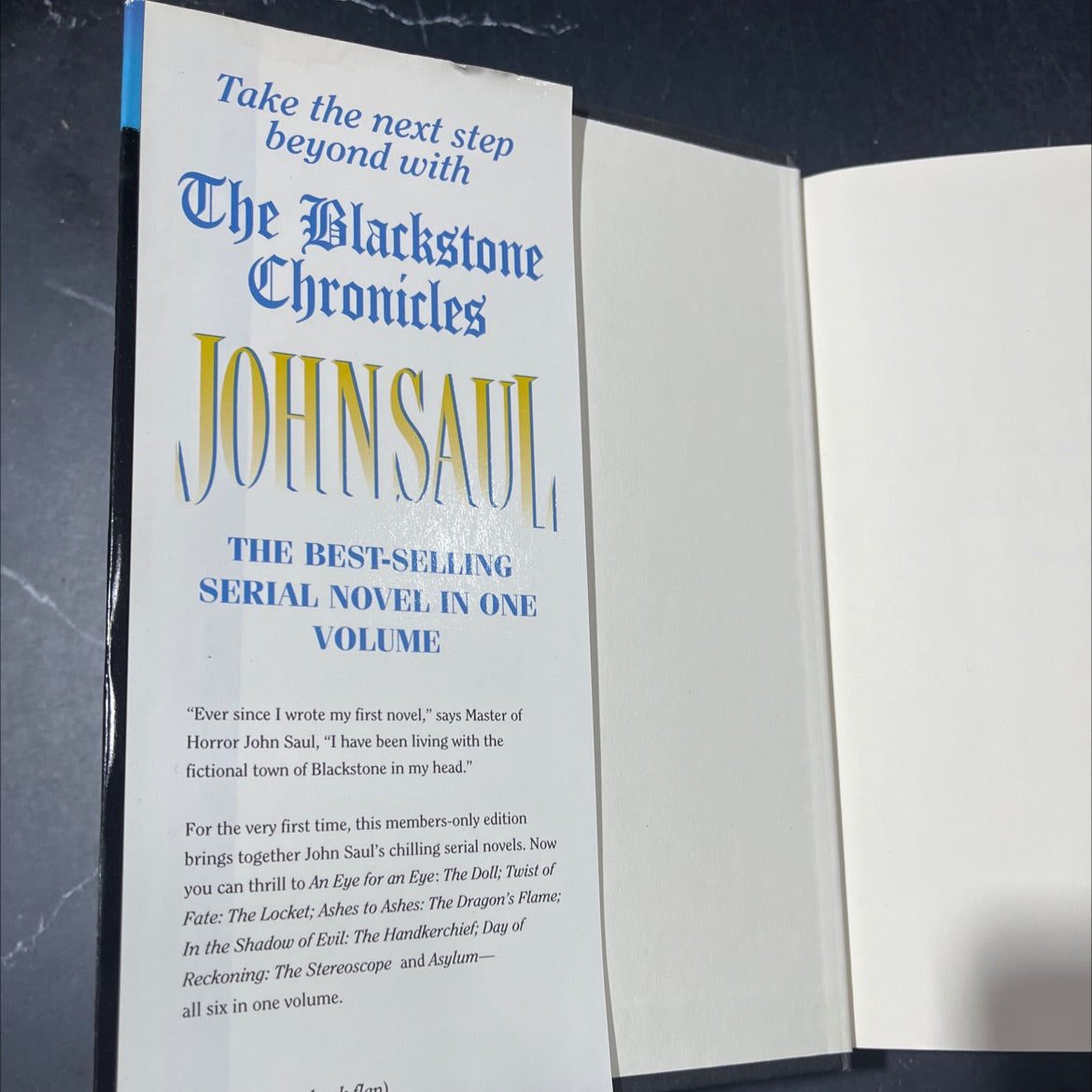 the blackstone chronicles 6 novels in 1 volume book, by john saul, 1997 Hardcover image 4