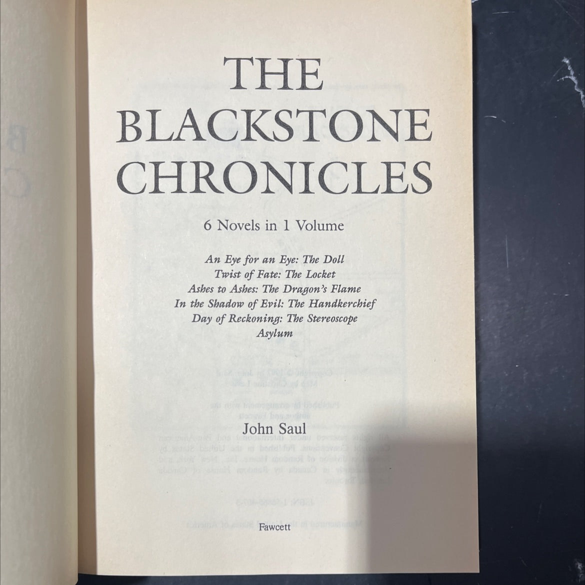 the blackstone chronicles 6 novels in 1 volume book, by john saul, 1997 Hardcover image 2
