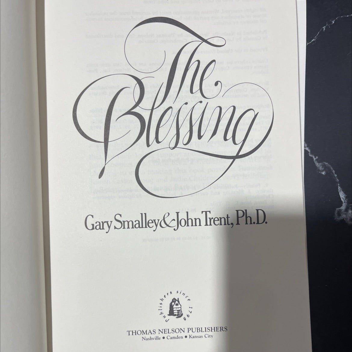 the blessing book, by Gary Smalley & John Trent, Ph.D., 1986 Hardcover image 2