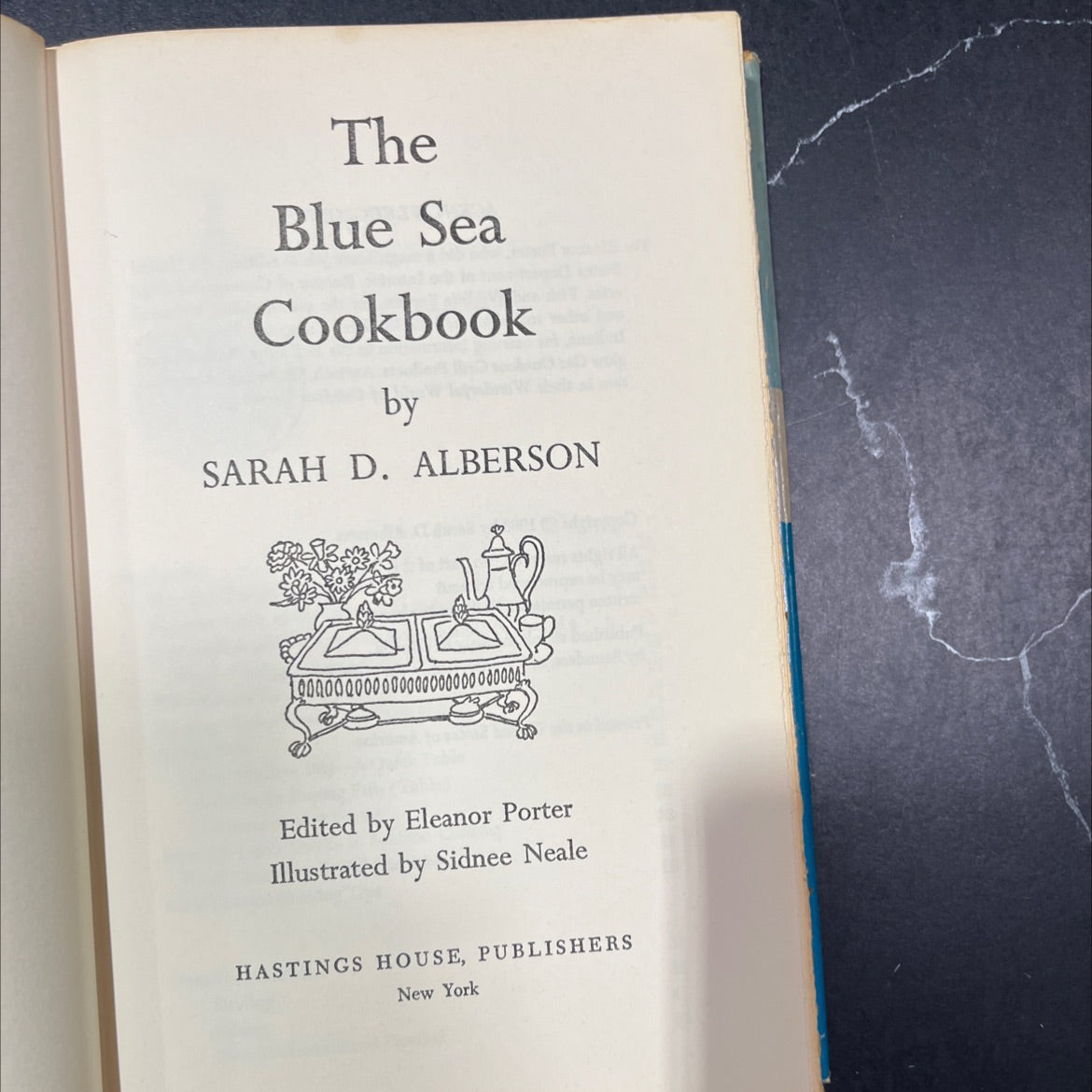 the blue sea cookbook book, by sarah d. alberson, 1968 Hardcover image 2
