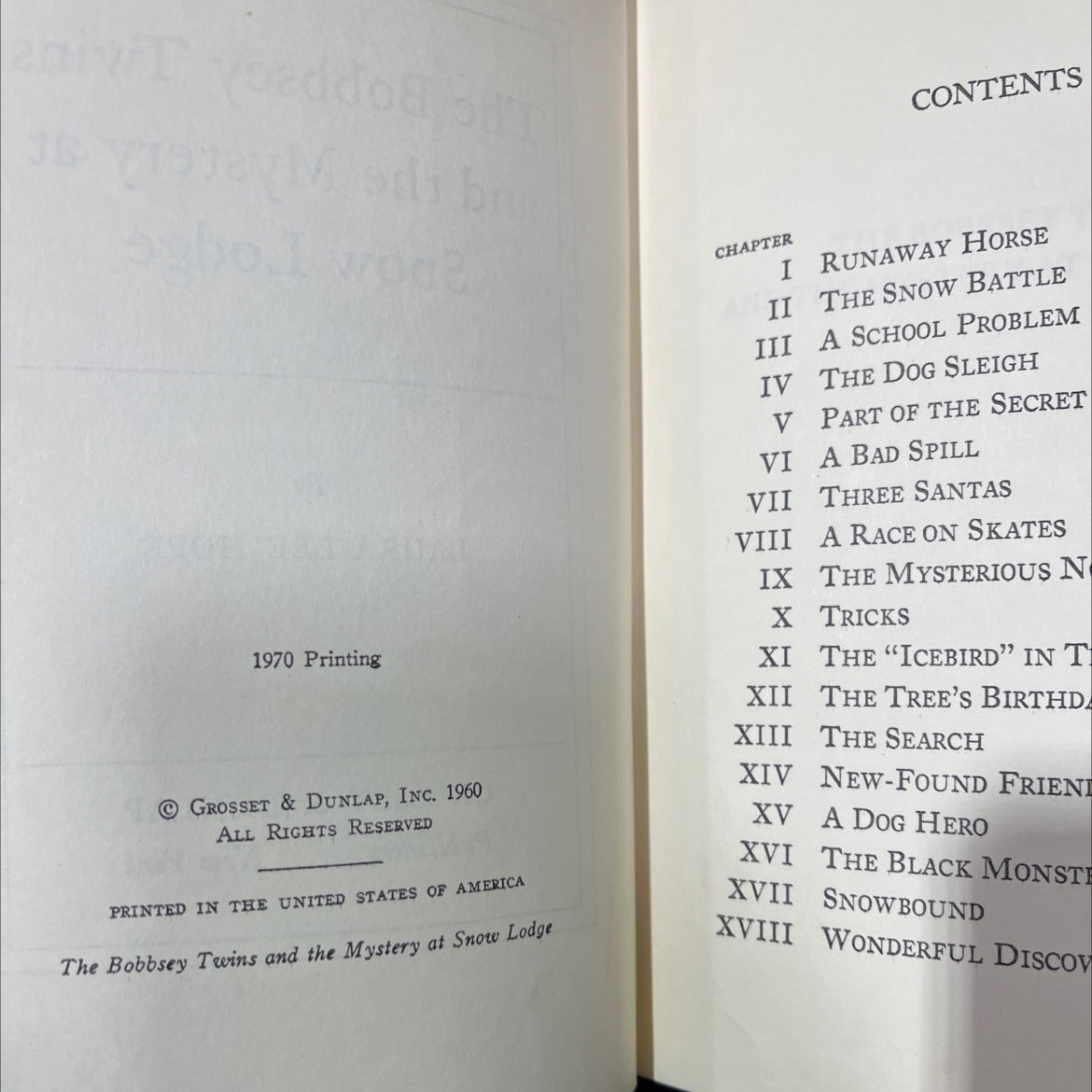 the bobbsey twins and the mystery at snow lodge book, by laura lee hope, 1970 Hardcover image 3