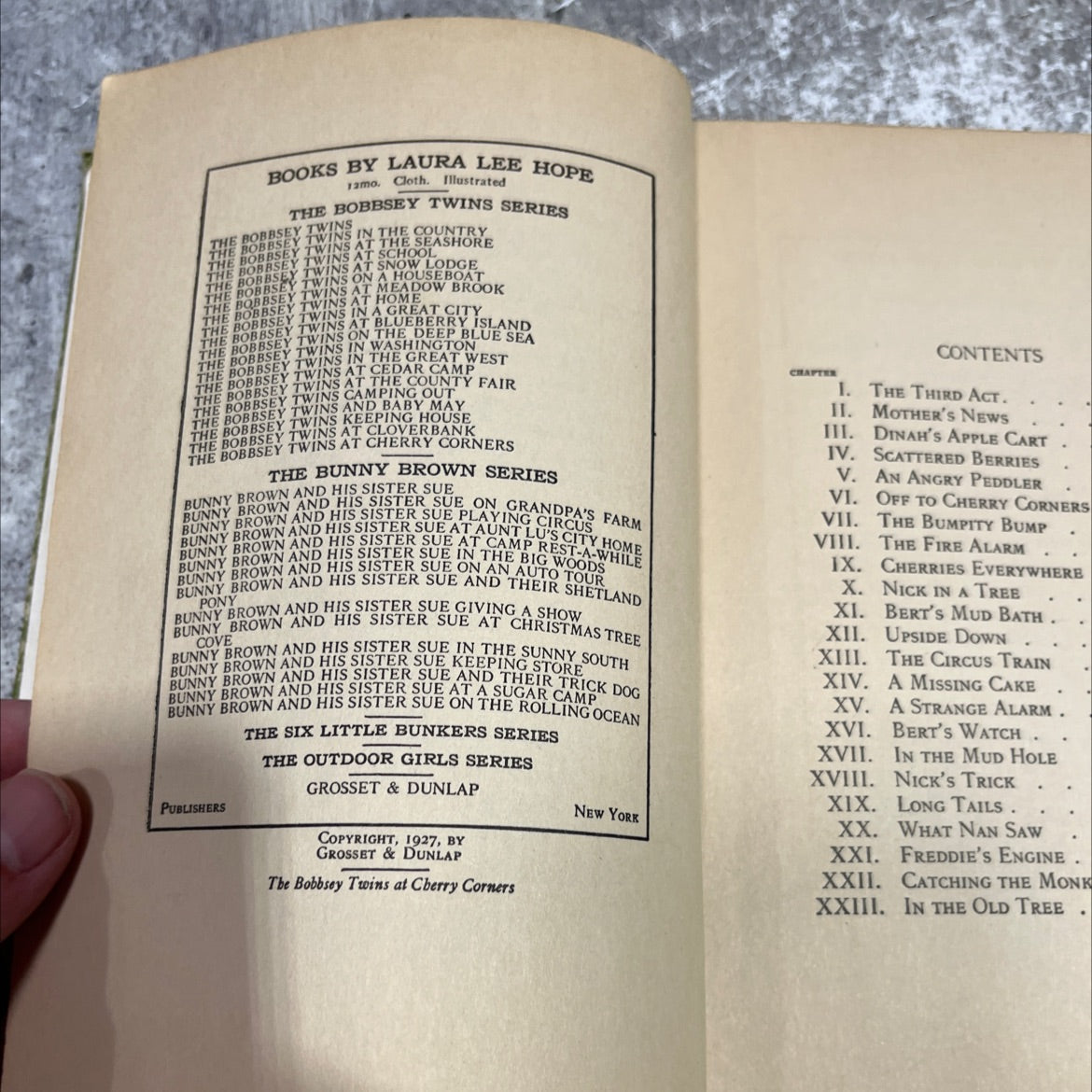 the bobbsey twins at cherry corners book, by laura lee hope, 1927 Hardcover image 3