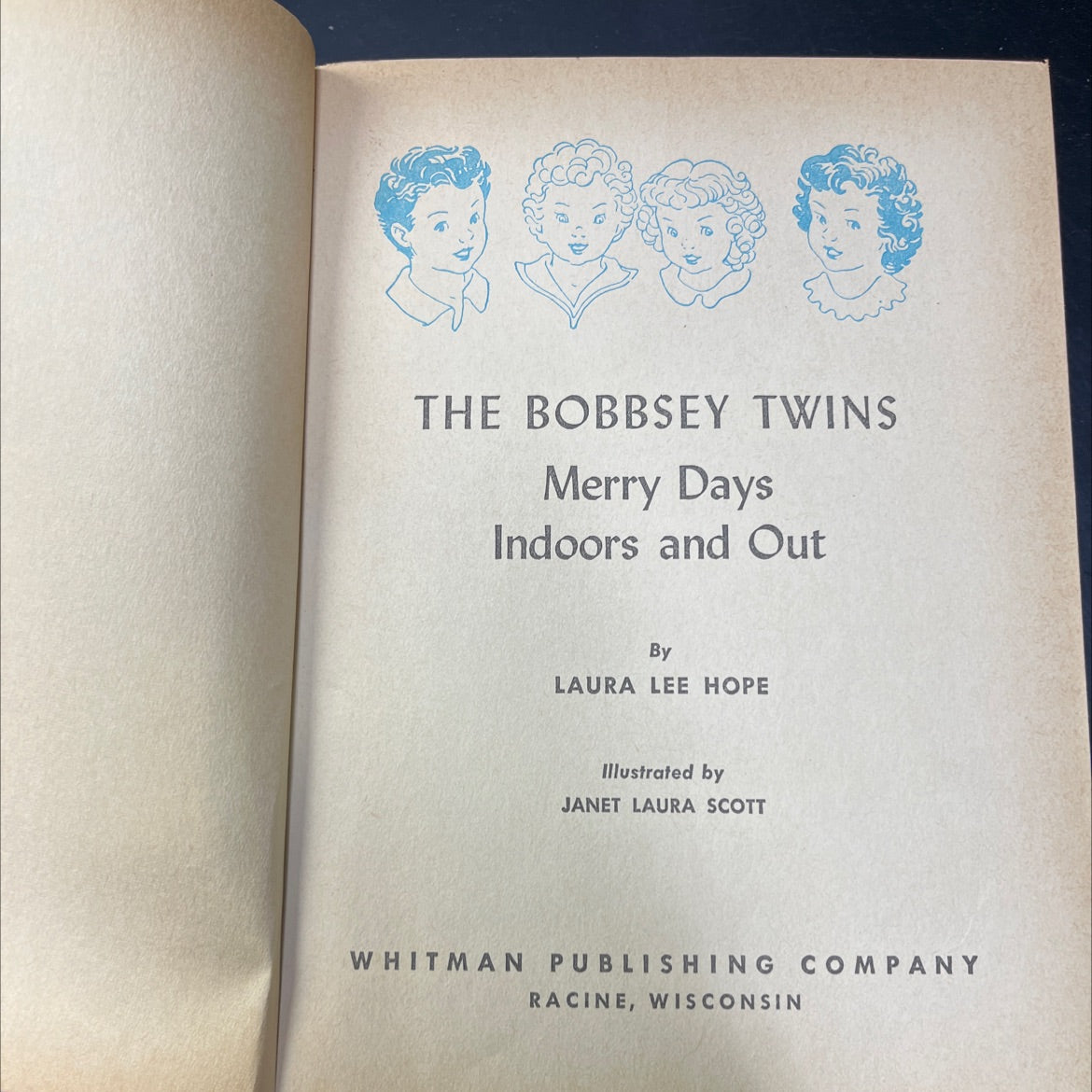 the bobbsey twins merry days indoors and out book, by laura lee hope, 1950 Hardcover image 2