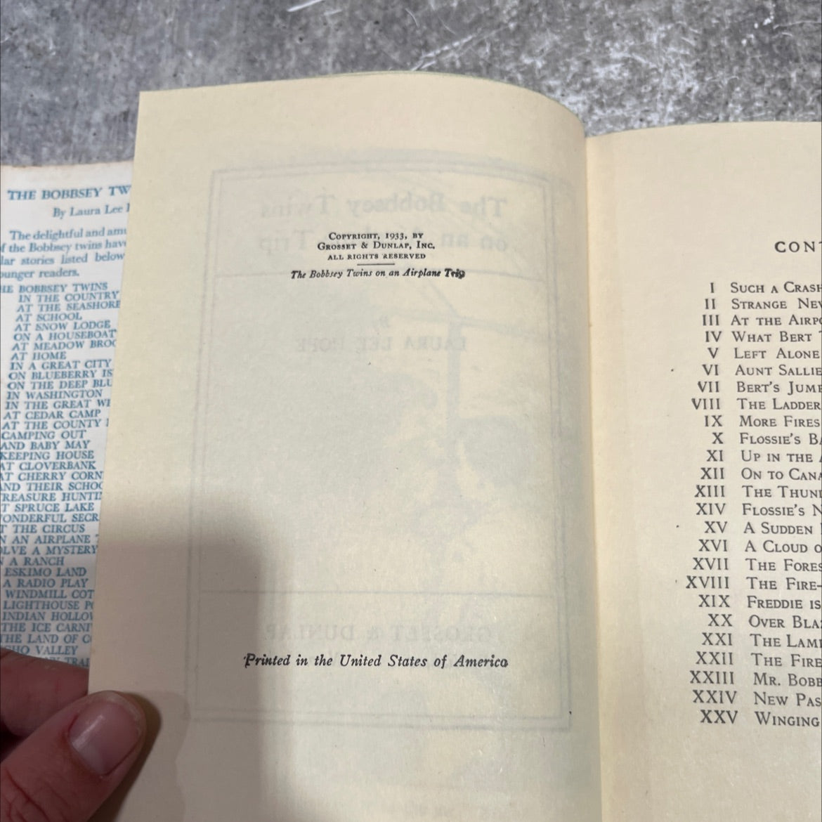 the bobbsey twins on an airplane trip book, by laura lee hope, 1933 Hardcover image 3