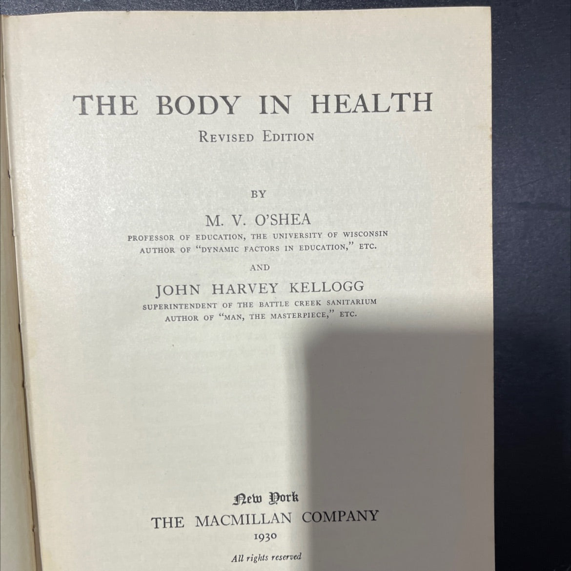 the body in health revised edition book, by m. v. o'shea, john harvey kellogg, 1930 Hardcover, Antique image 2