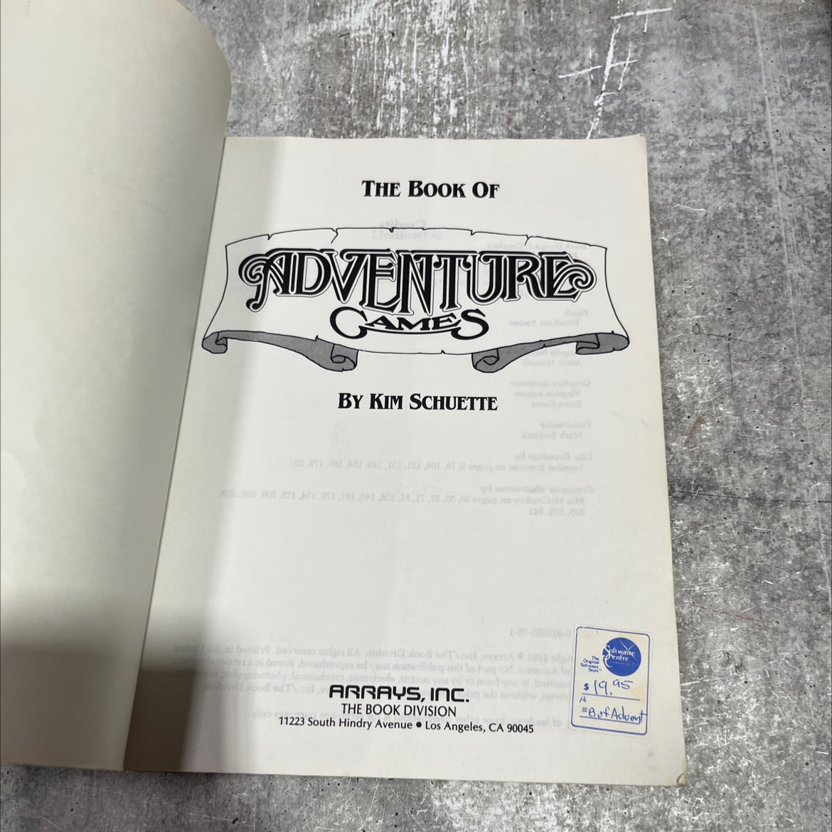 the book of adventure games book, by kim schuette, 1984 Paperback image 2