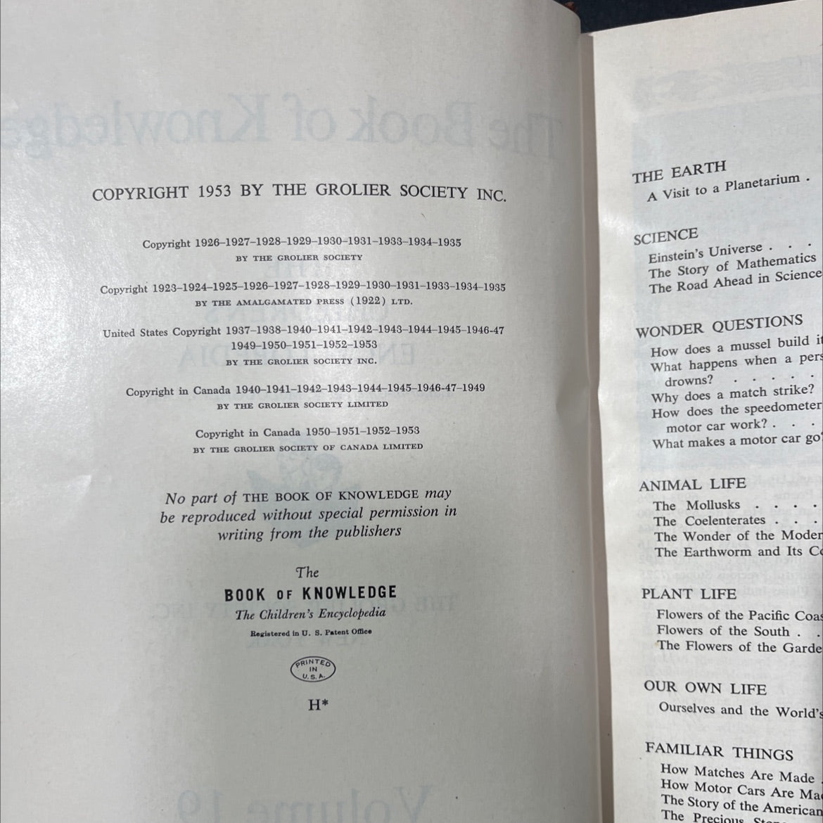 the book of knowledge the children's encyclopedia book, by e. v. mcloughlin, 1953 Hardcover image 3