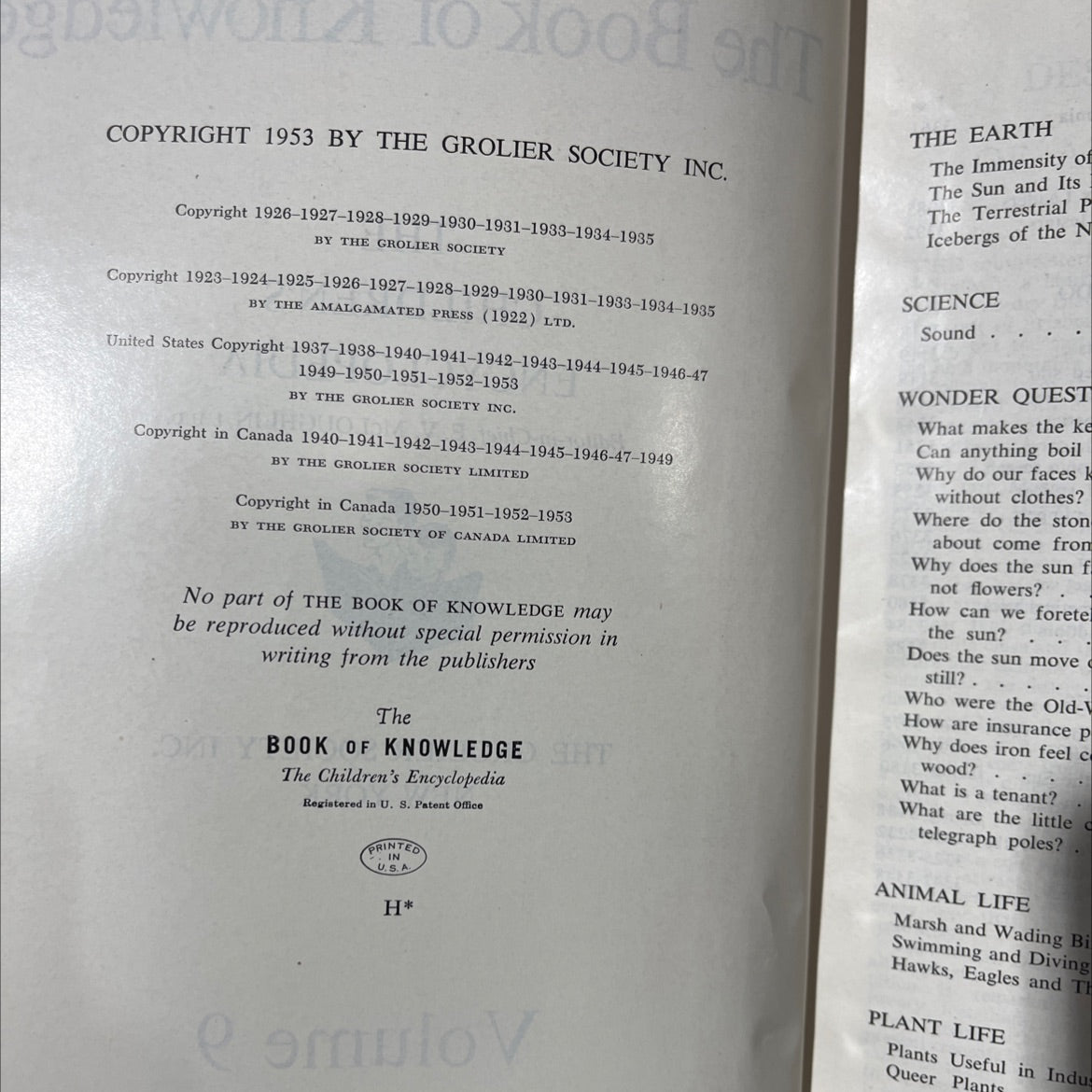 the book of knowledge the children's encyclopedia book, by e. v. mcloughlin, 1953 Hardcover image 3