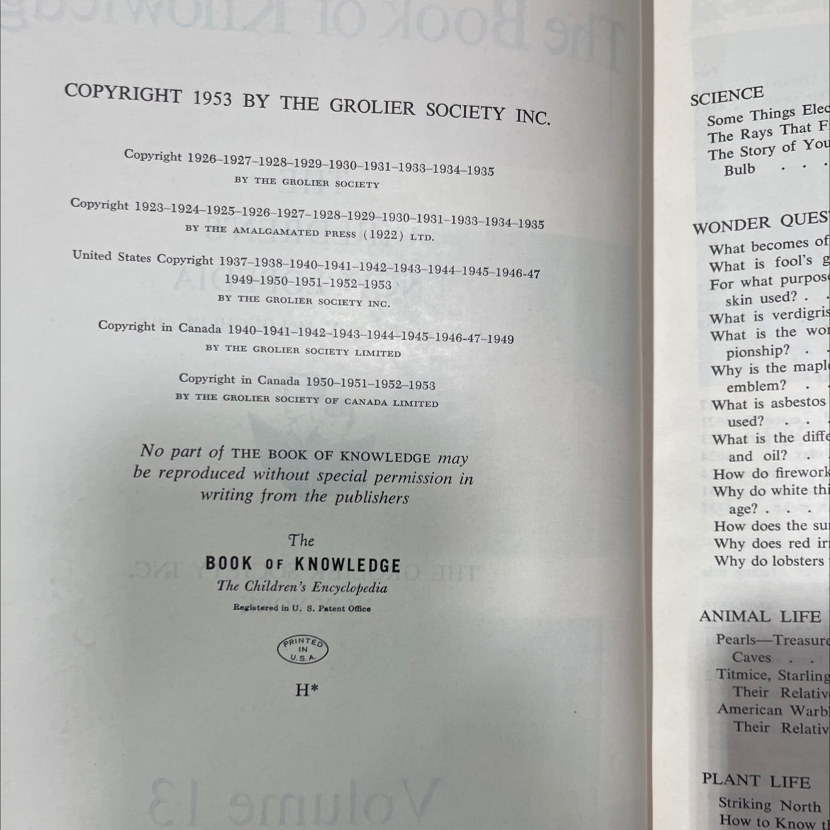 the book of knowledge the children's encyclopedia book, by E. V. McLoughlin, 1953 Hardcover image 3