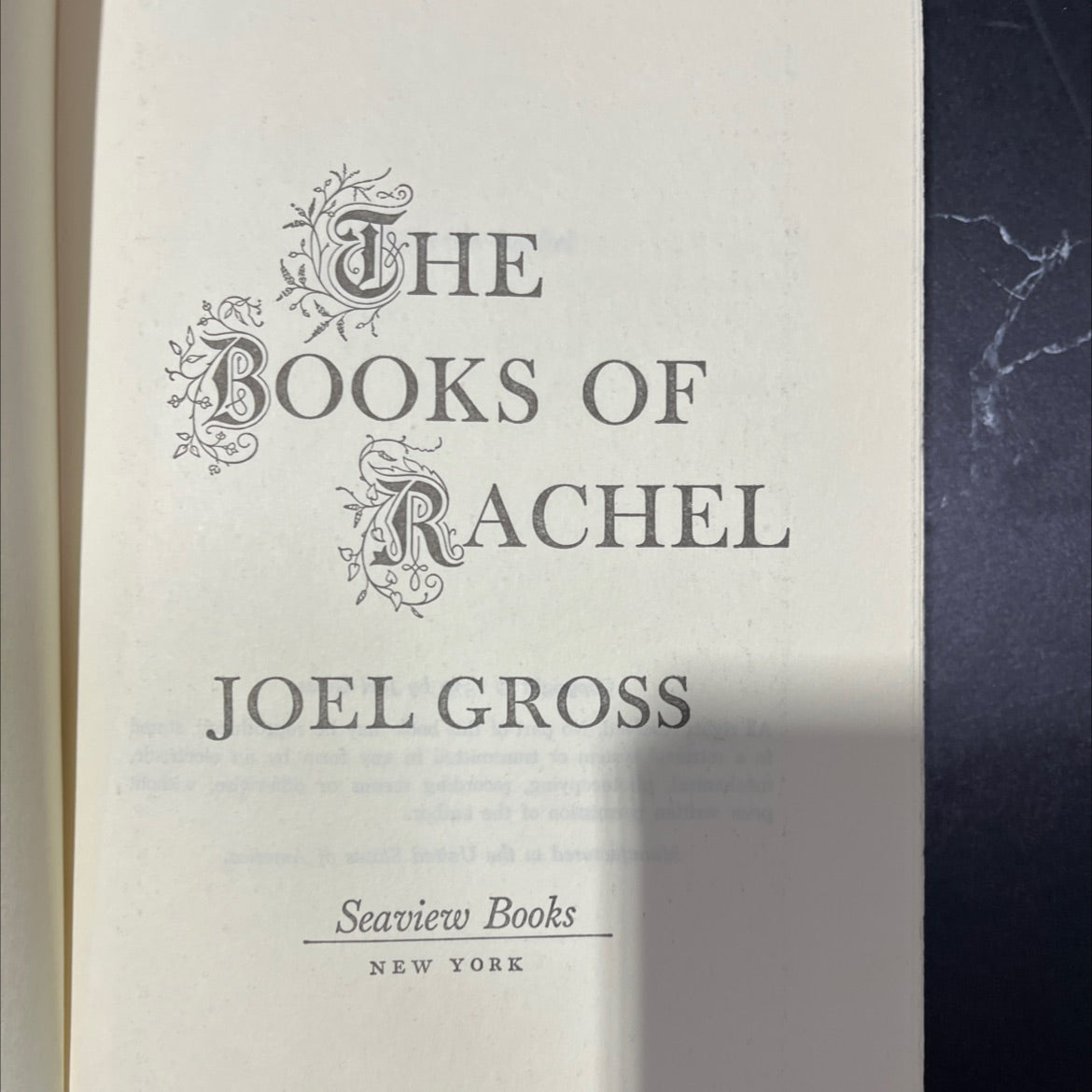 the books of rachel book, by joel gross, 1979 Hardcover, Vintage image 2