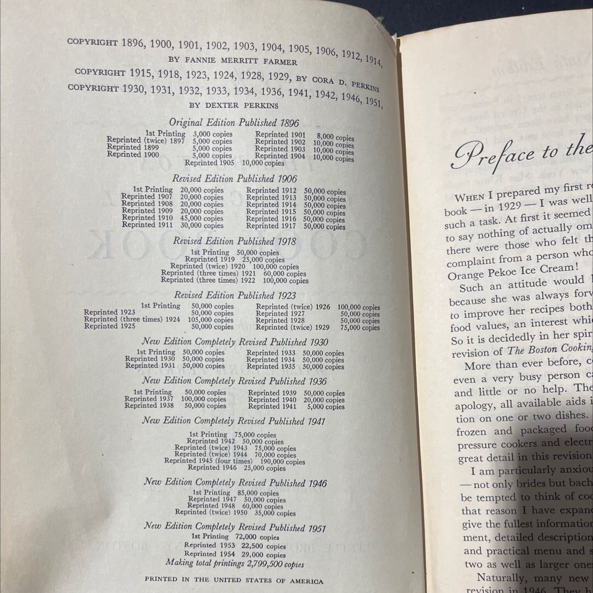 the boston cooking-school cook book book, by fannie merritt farmer, 1951 Hardcover image 3