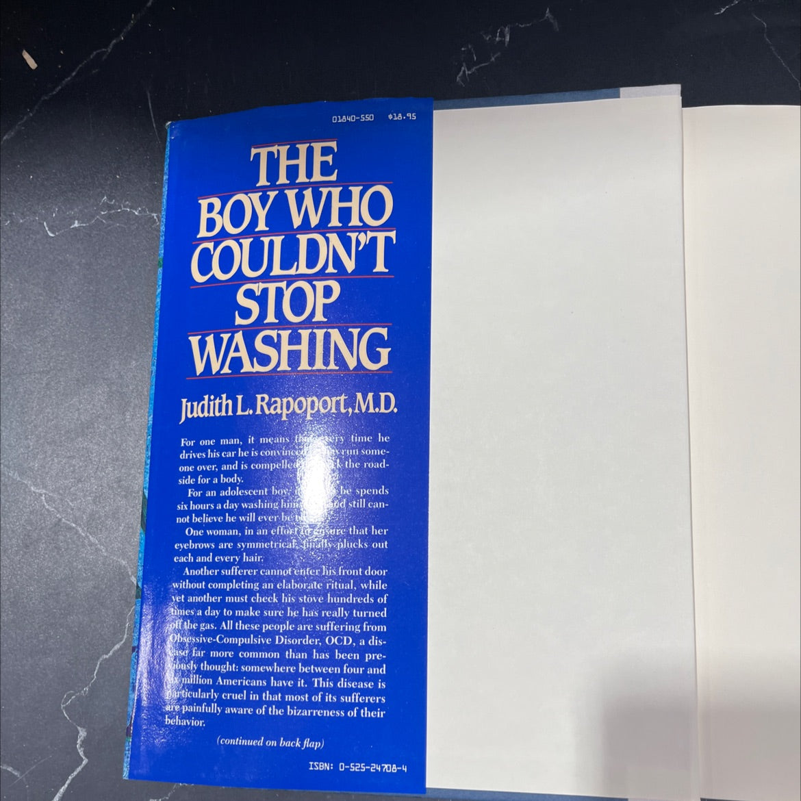 the boy who couldn't stop washing book, by Judith L. Rapoport, 1989 Hardcover image 4
